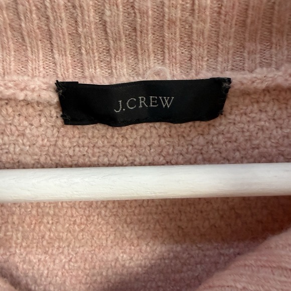J. Crew Cable Knit Half Zip Super Soft Yarn Sweater Womens Dusty Rose - Picture 4 of 11